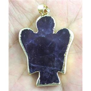 amethyst pendant, angle, flat, approx 30-40mm