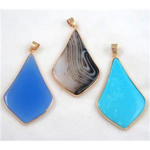 gemstone pendant, colorfast, approx 30-50mm