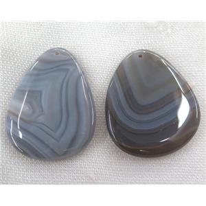 Gray Agate Slice Pendant Dye, approx 20-60mm