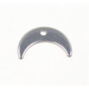 stainless steel moon pendant, approx 6x11mm