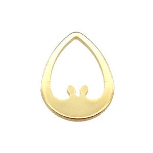 stainless steel pendant, stampings, gold plated, approx 11-14mm