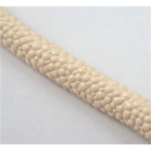 PU leather cord, round, approx 5mm dia