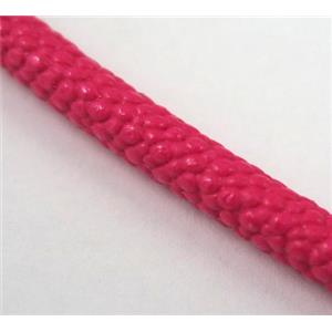 PU leather cord, round, approx 5mm dia
