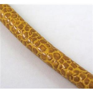 PU leather cord, round, approx 5mm dia