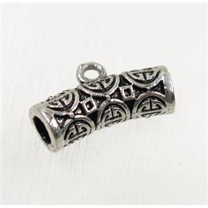 tibetan silver hanger, non-nickel, approx 6.5x19.5mm, 4mm hole