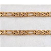 stainless steel curb chain, gold plated, approx 4mm wide
