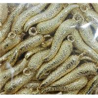 Copper Chili Pendant Corrugated Gold Plated, approx 6-30mm