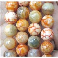 round orange Fire Agate beads, approx 8mm dia