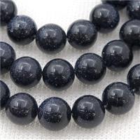 blue SandStone beads round smooth, approx 8mm dia