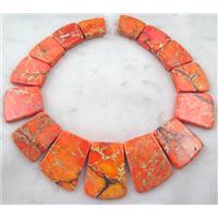 orange Sea Sediment Jasper bead for necklace, freeform, approx 20-40mm