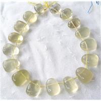 Lemon Quartz collar beads, teardrop, graduated, top-drilled, lt.yellow, approx 15-26mm