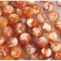 round Cherry blossom sakura Agate beads, red, approx 8mm dia