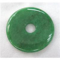 green aventurine donut pendant, approx 45-50mm