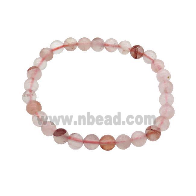 Natural Red Crystal Quartz Bracelet Stretchy Round