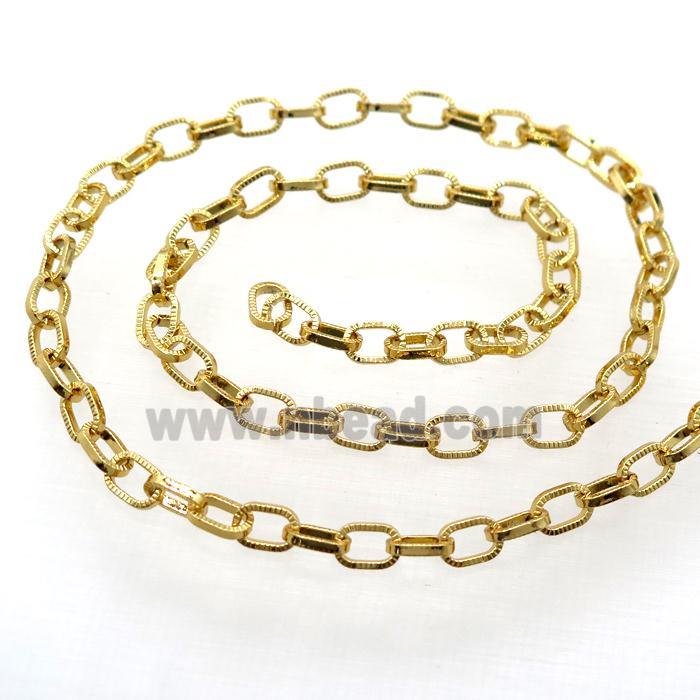 copper Rolo Chain, gold plated