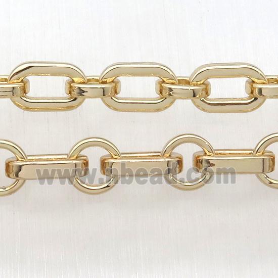 Alloy Rolo Chain, lt.gold plated