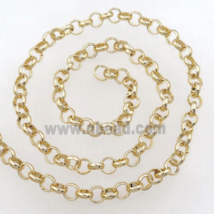 Iron Rolo Chain, gold plated