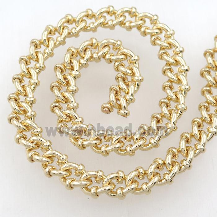 Copper chains, gold plated