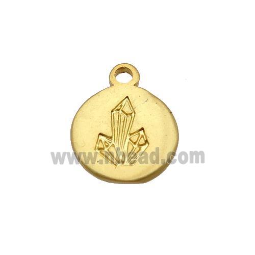 copper circle pendant matte gold