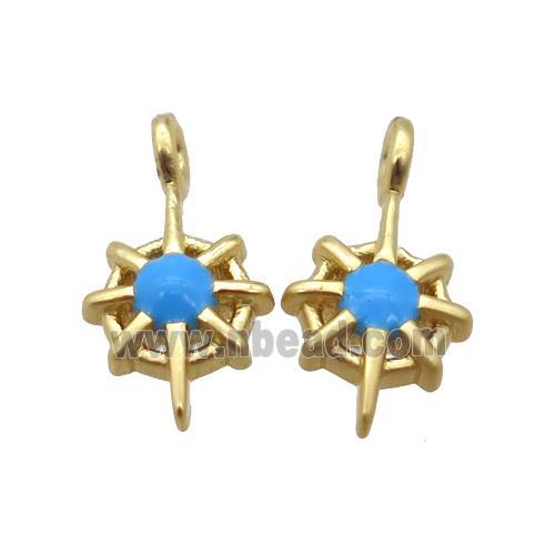 copper Compass pendant matte gold
