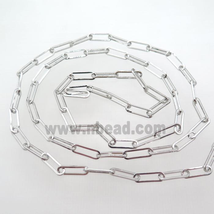 Copper Paperclip Chain Platinum Plated