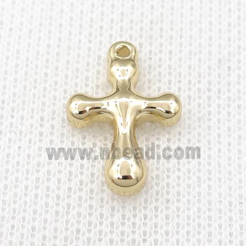 stainless steel cross pendant, gold plated