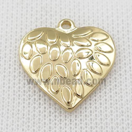 stainless steel heart pendant, gold plated