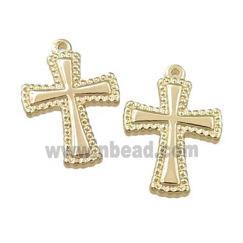 stainless steel Cross pendant, gold plated