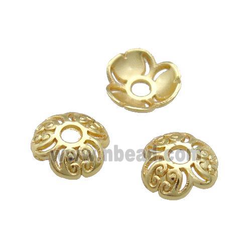 Copper Bead Caps Unfaded Gold Plated