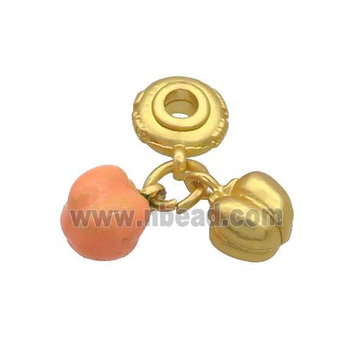 Alloy Pendant Bell Pepper Matte Gold