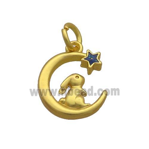 Alloy Moon Rabbit Pendant Duck Gold