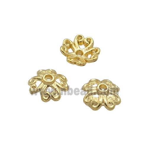 Copper Beadcaps Unfade Gold Plated