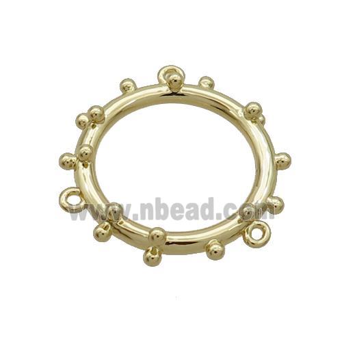 Copper Circle Pendant 3loops Gold Plated