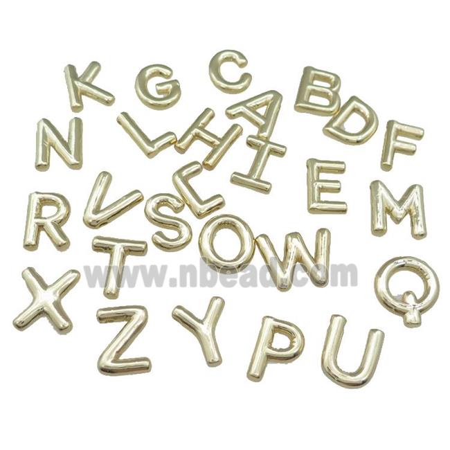 Copper Letter Pendant Mix Alphabet Gold Plated