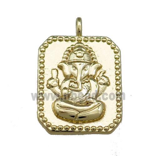 Copper Buddha Pendant Elephant Gold Plated