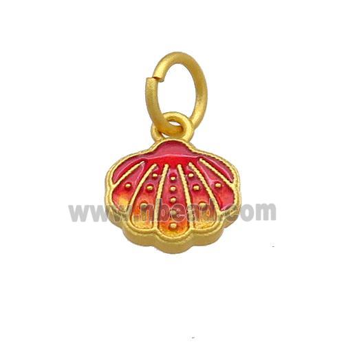 Copper Shell Pendant Multicolor Cloisonne 18K Gold Plated