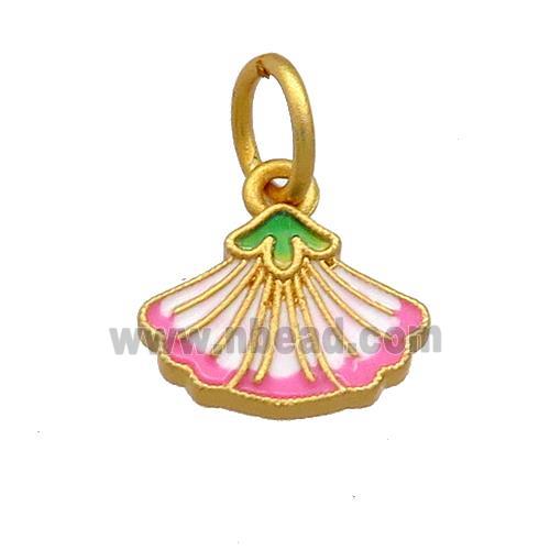 Copper Shell Pendant Multicolor Cloisonne 18K Gold Plated