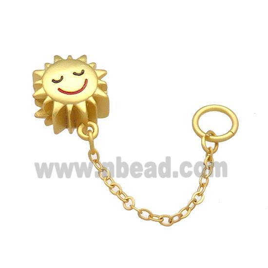 Copper Sun Charm Pendant Unfade 18K Gold Plated