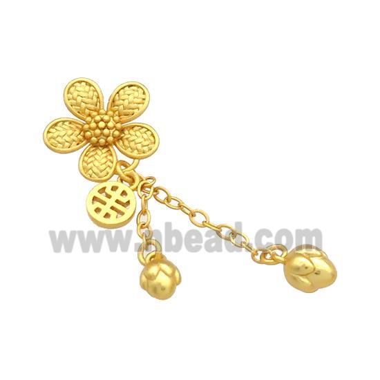 Copper Flower Pendant Unfade 18K Gold Plated