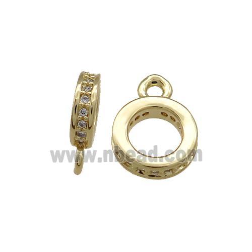 Copper Bail Pave Zircon 18K Gold