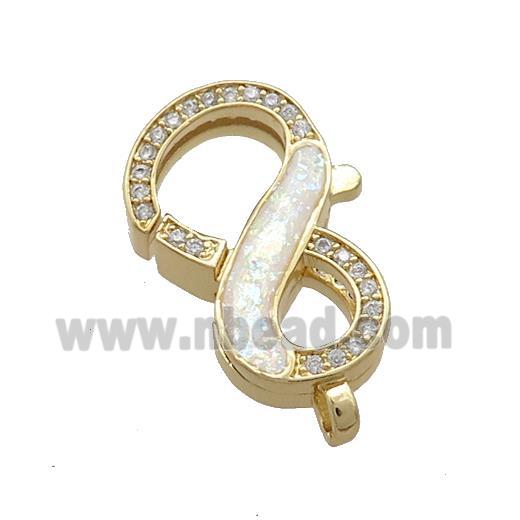 Copper Lobster Clasp Pave Fire Opal Zircon 18K Gold