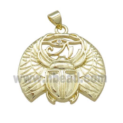 Copper Beetle Pendant Insect Charms Gold Plated