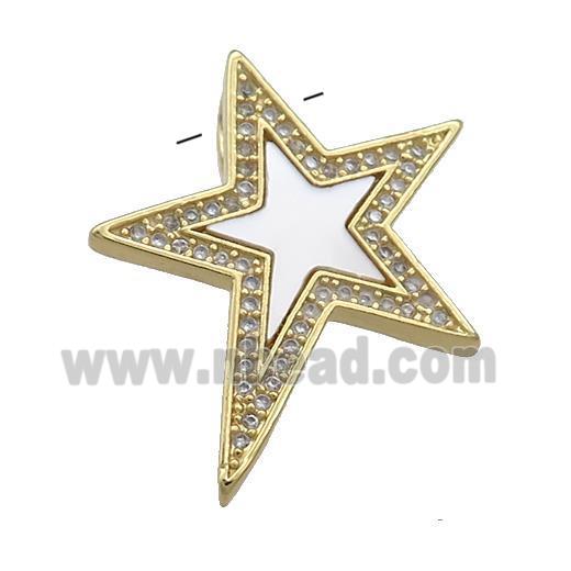 Copper Star Pendant Pave Shell Zircon 18K Gold Plated