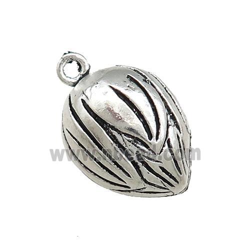 Tibetan Style Copper Lotus Bell Pendant Antique Silver