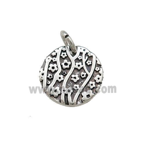 Tibetan Style Copper Circle Pendant Flower Of Life Antique Silver