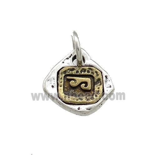 Tibetan Style Copper Slice Pendant Antique Silver Bronze