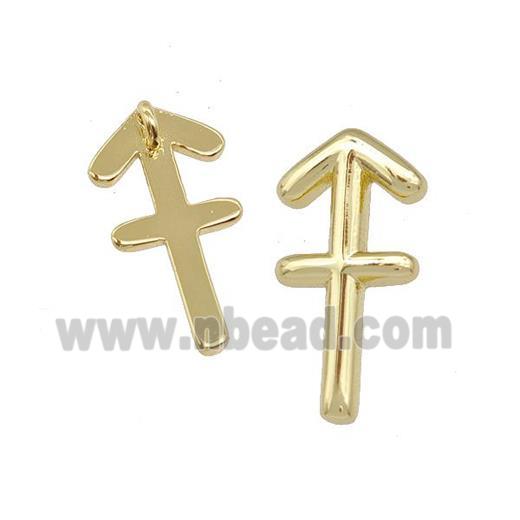 Copper Pendant Zodiac Signs Sagittarius Gold Plated