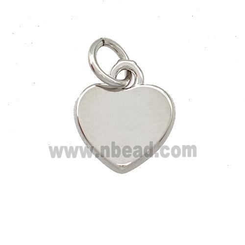 Copper Heart Pendant Platinum Plated