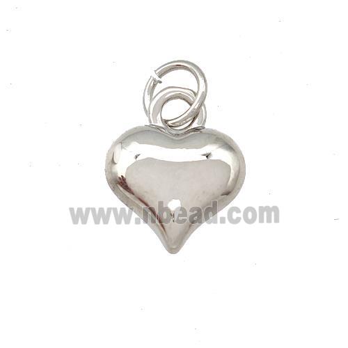 Copper Heart Pendant Platinum Plated