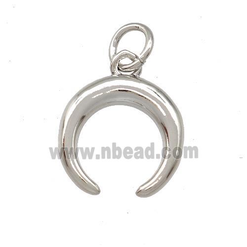 Copper Crescent Pendant Platinum Plated